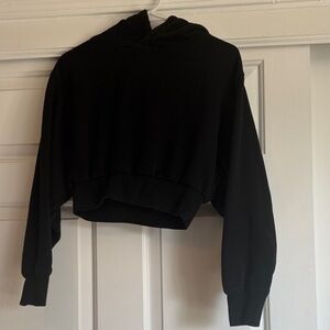 Black Cropped Hoodie